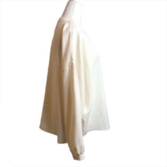 NWT Alfani White Button Down Blouse Large - Picture 5 of 8